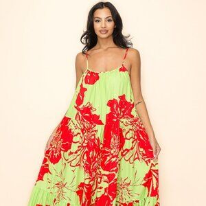 Printed Maxi Dress with Pockets